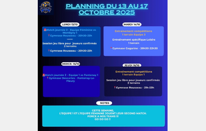 FOCUS Planning du 13 au 17 octobre